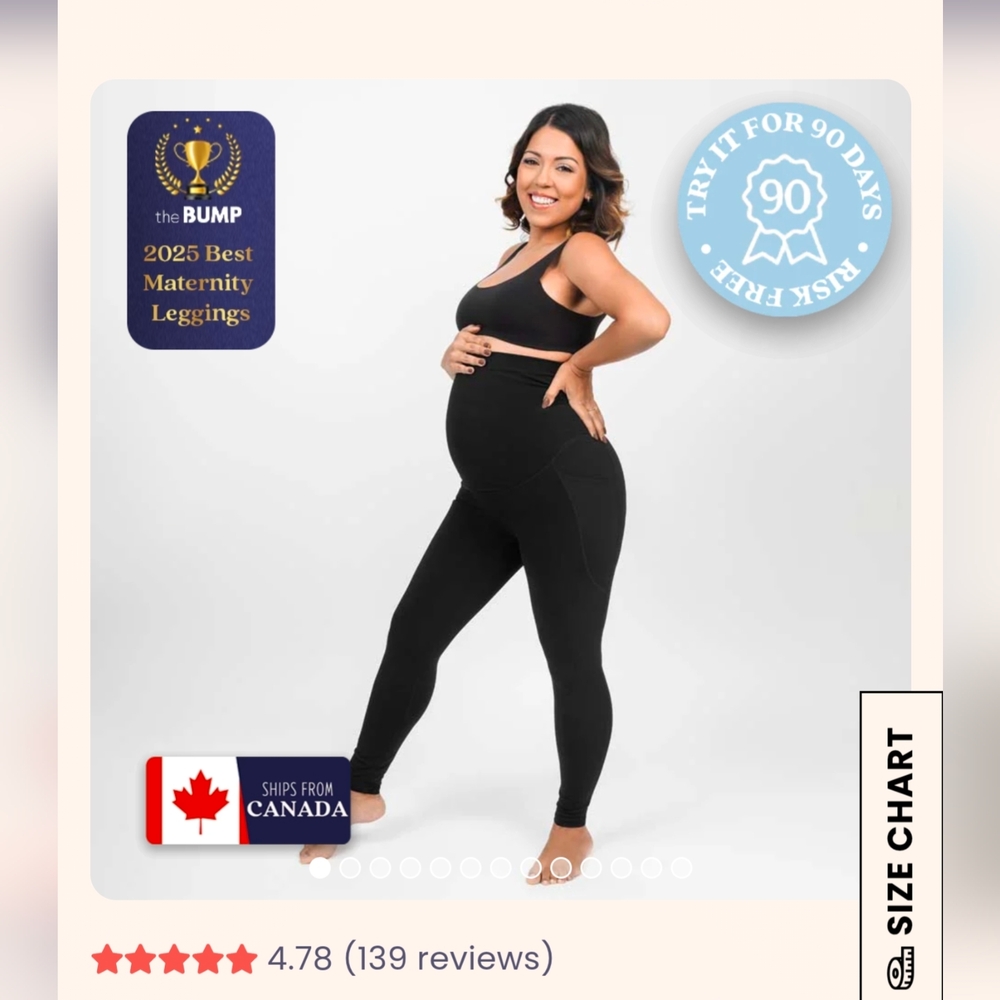 Black Over The Bump Leggings New Condition